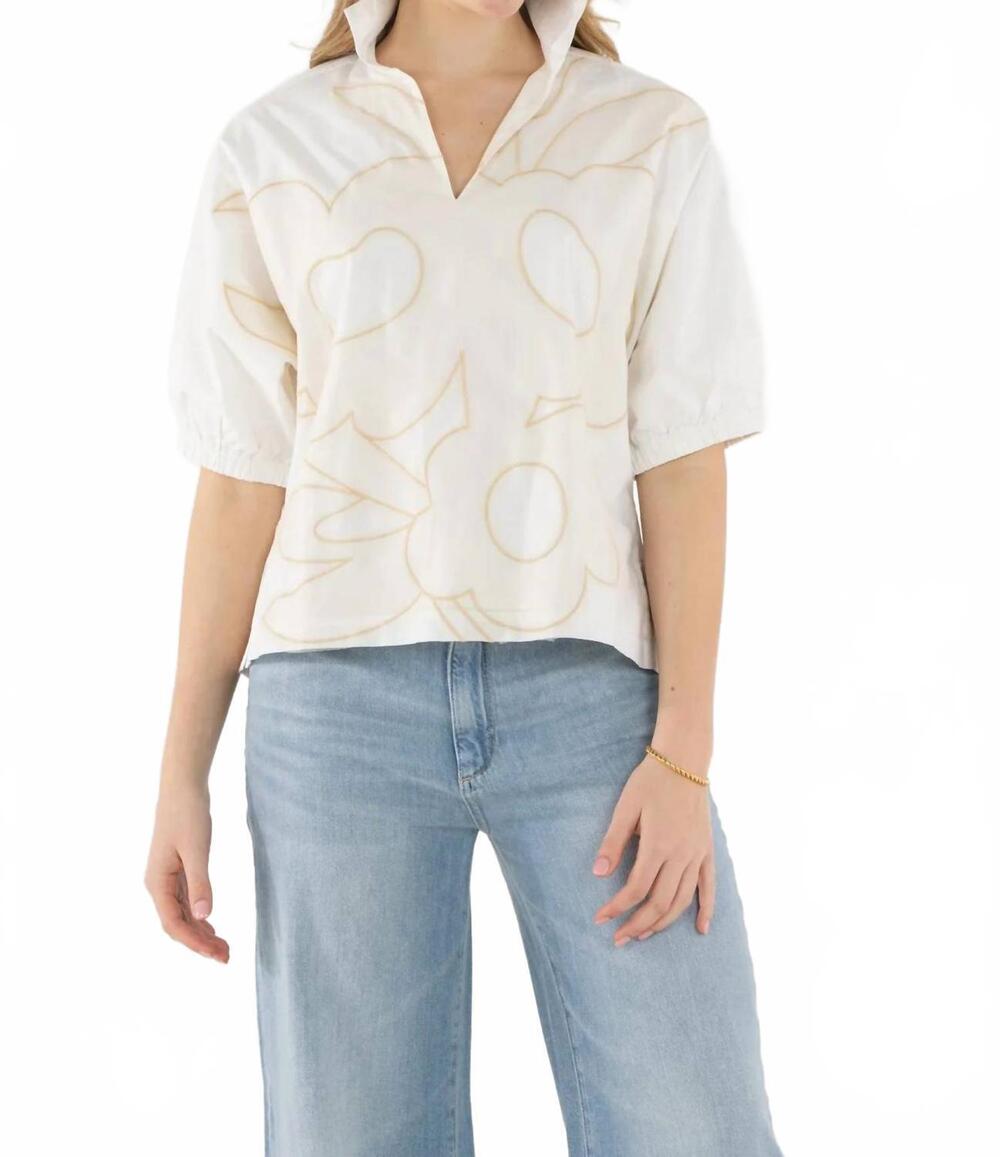 NEW EMILY MCCARTHY poppy top in beige bloom